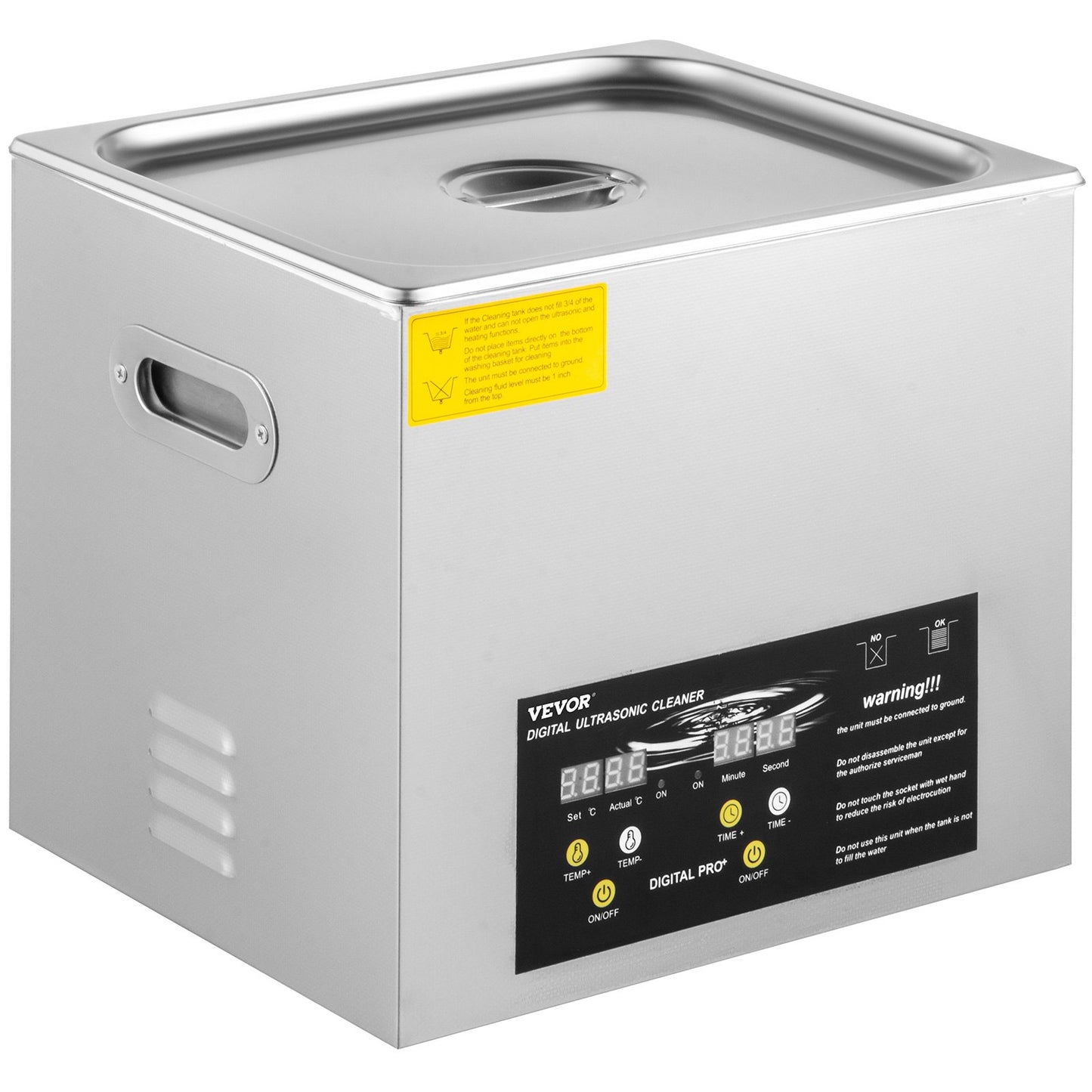 Verbesserter 10-Liter-Ultraschallreiniger (400-W-Heizung, 240-W-Ultraschall) – Professioneller digitaler Labor-Ultraschallreiniger mit Heiztimer zur Reinigung von Teilen und Instrumenten