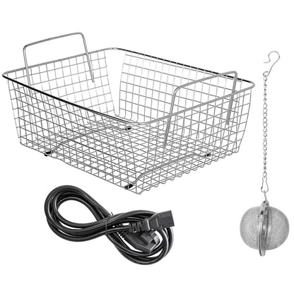 10-Liter-Ultraschallreiniger mit Heizfunktion und Timer für Schmuck, Brillen, Ringe, Zahnprothesen und Musikinstrumente (Drehknopfsteuerung)