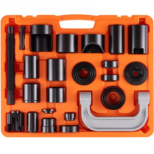 Ball Joint Press Kit, 25 pcsTool Kit, C-press Ball joint Remove and Install Tools, for Most 2WD and 4WD Cars, Heavy Duty Ball Joint Repair Kit for Automotive Repairing