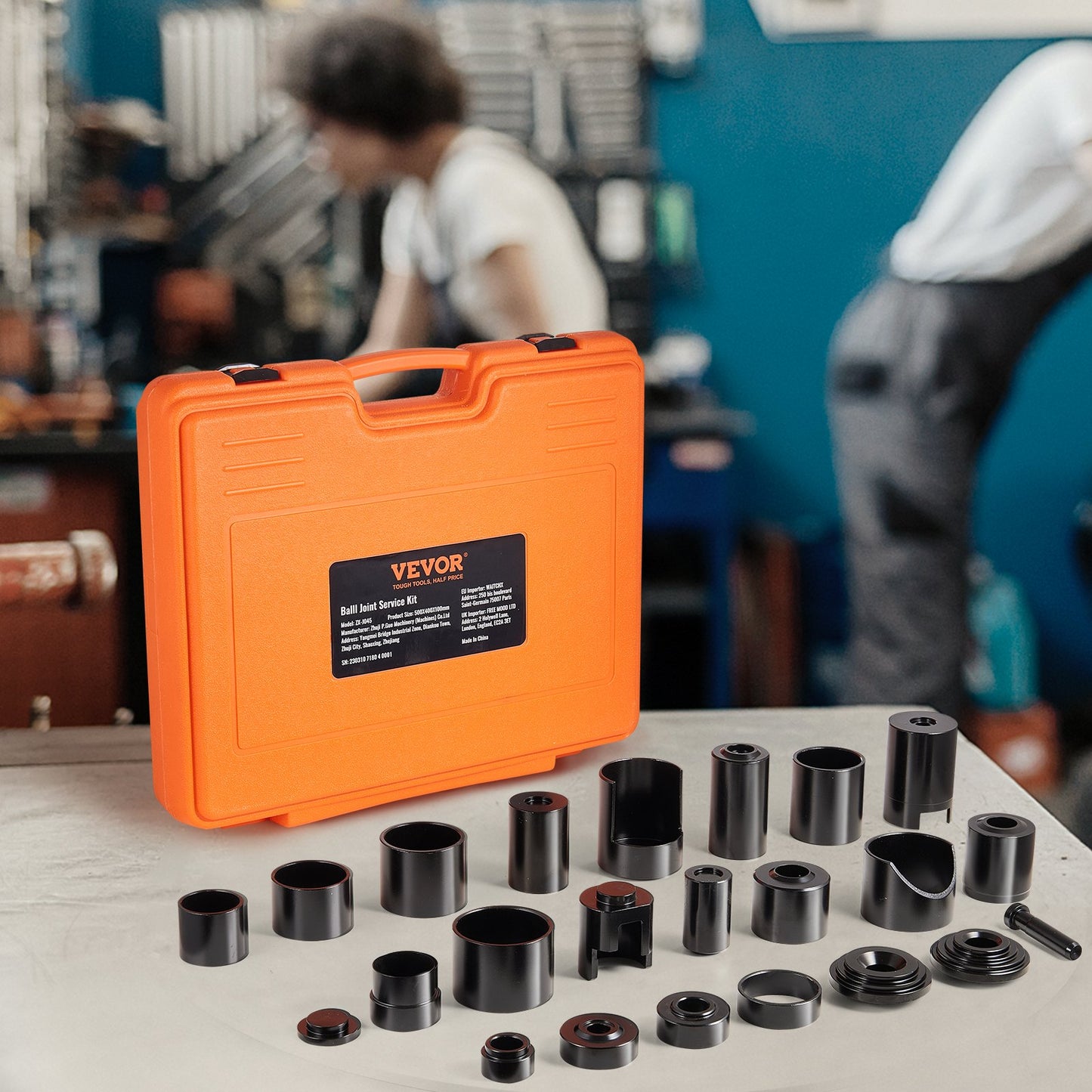 Ball Joint Press Kit, 25 pcsTool Kit, C-press Ball joint Remove and Install Tools, for Most 2WD and 4WD Cars, Heavy Duty Ball Joint Repair Kit for Automotive Repairing