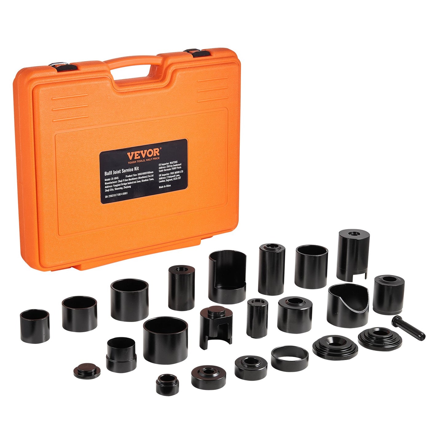 Ball Joint Press Kit, 25 pcsTool Kit, C-press Ball joint Remove and Install Tools, for Most 2WD and 4WD Cars, Heavy Duty Ball Joint Repair Kit for Automotive Repairing