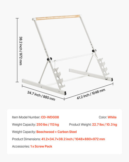 Ballet Barre, Freestanding Portable Barre Bar, Home Fitness Exercise Equipment for Abs, Arms, Strength, and Cardio, Easy to Store Foldable Stretching Dance Bars, 4 Level Height Adjustable