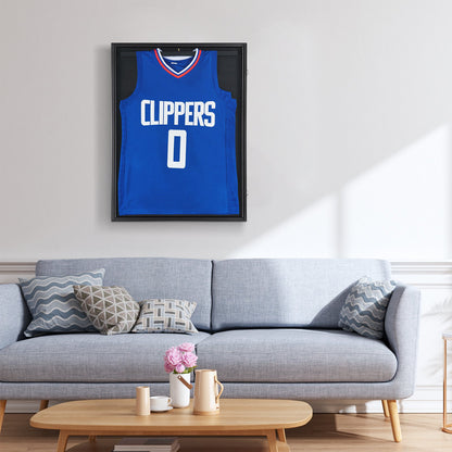 2er-Set Trikot-Präsentationsrahmen, 59,2 x 79,2 x 3,8 cm (23,3 x 31,2 x 1,5 Zoll), große, abschließbare Sporttrikot-Schattenbox mit 98 % UV-Schutz durch PC-Glas und Kleiderbügeln, für Baseball-, Basketball-, Football- und Hockeytrikots sowie Uniformen