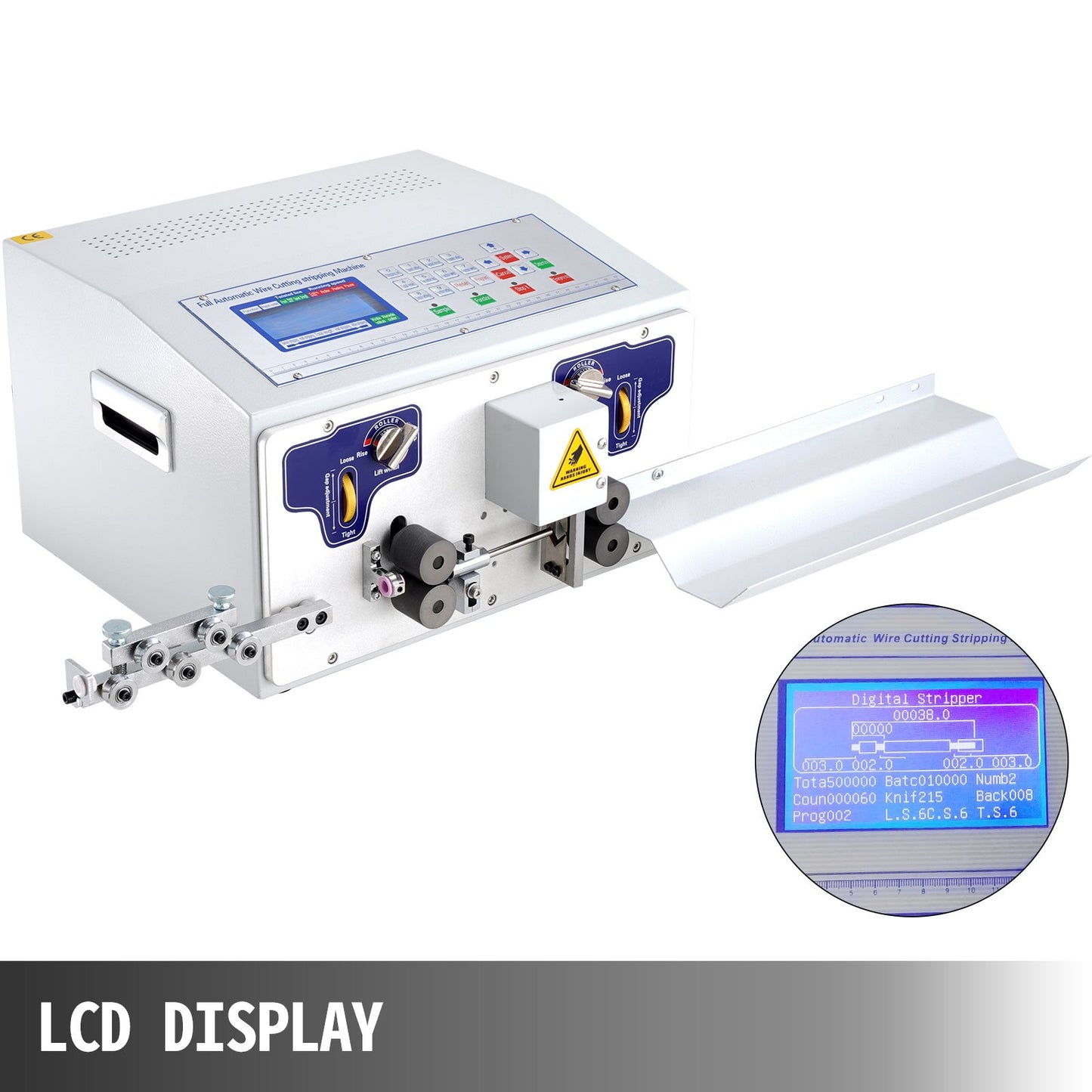 Automatic Wire Stripper Machine 300V, Computerized Wire Stripping and Peeling Machine, Wire Stripping Tool with Straightener and Collection Plate for 0.1-10 Square Milimeters Wires