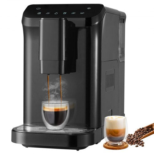 Automatic Espresso Machine - Built-In Grinder, 15 Bar Auto Coffee Machine with 15-Level Grinding Settings, Professional Espresso Coffee Maker with 1.5L Water Tank and 180g Bean Hopper