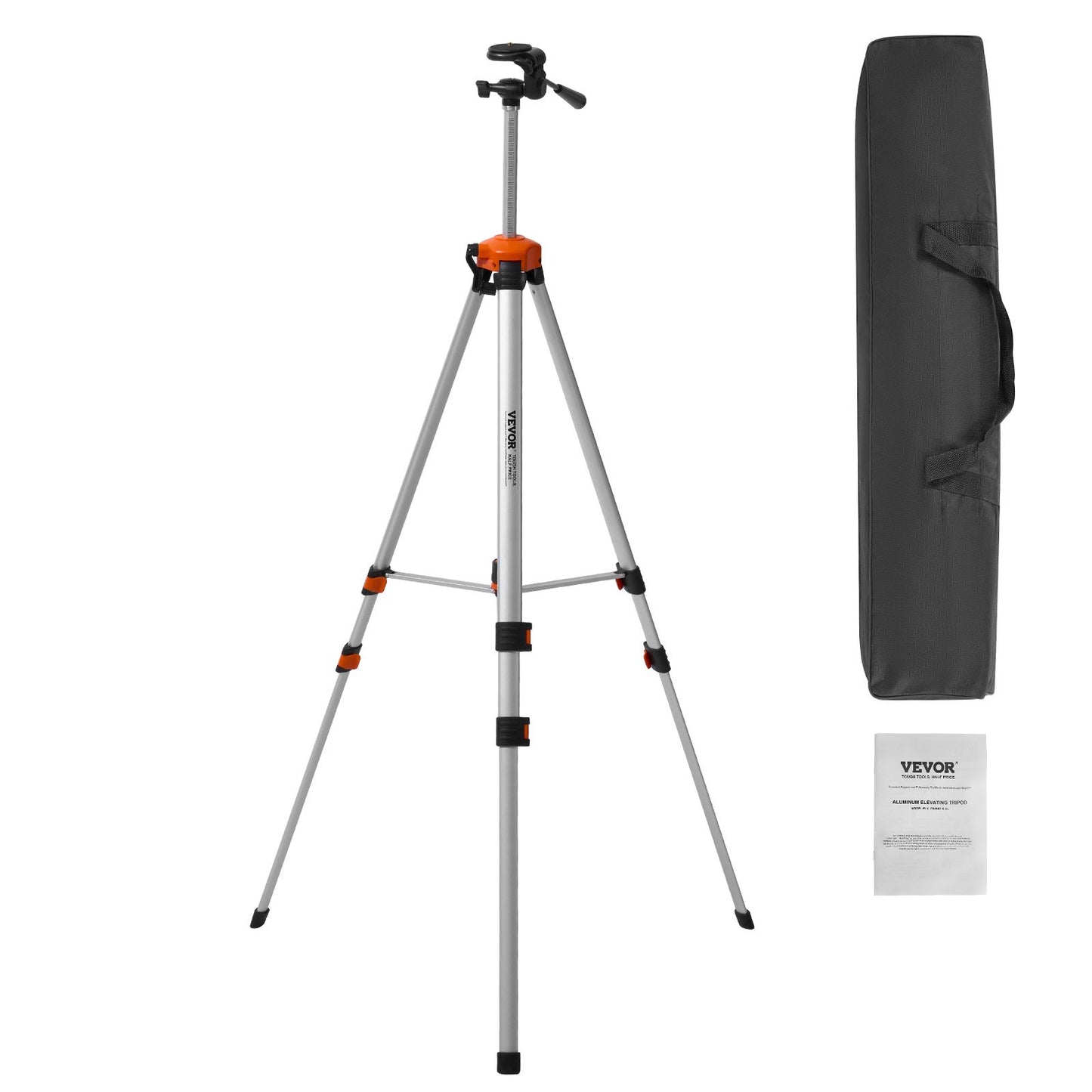 Laser Level Tripod, ¼ x 20 Thread Mount, 27.36-68.11 inch Height Adjustment with Integrated Level Bubble Lightweight Laser Scanner Stand, Retractable Legs Aluminum Tripod for Stable Measurement