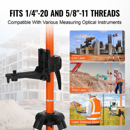 Laser Level Tripod 10.2 cm-20 & 20.3 cm-11 Thread 1040-3400 mm Height Adjust