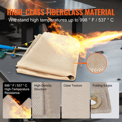 182.9 cm x 243.8 cm Welding Blankets Heat Treated Fiberglass Welding Mat Cover 2 Pack