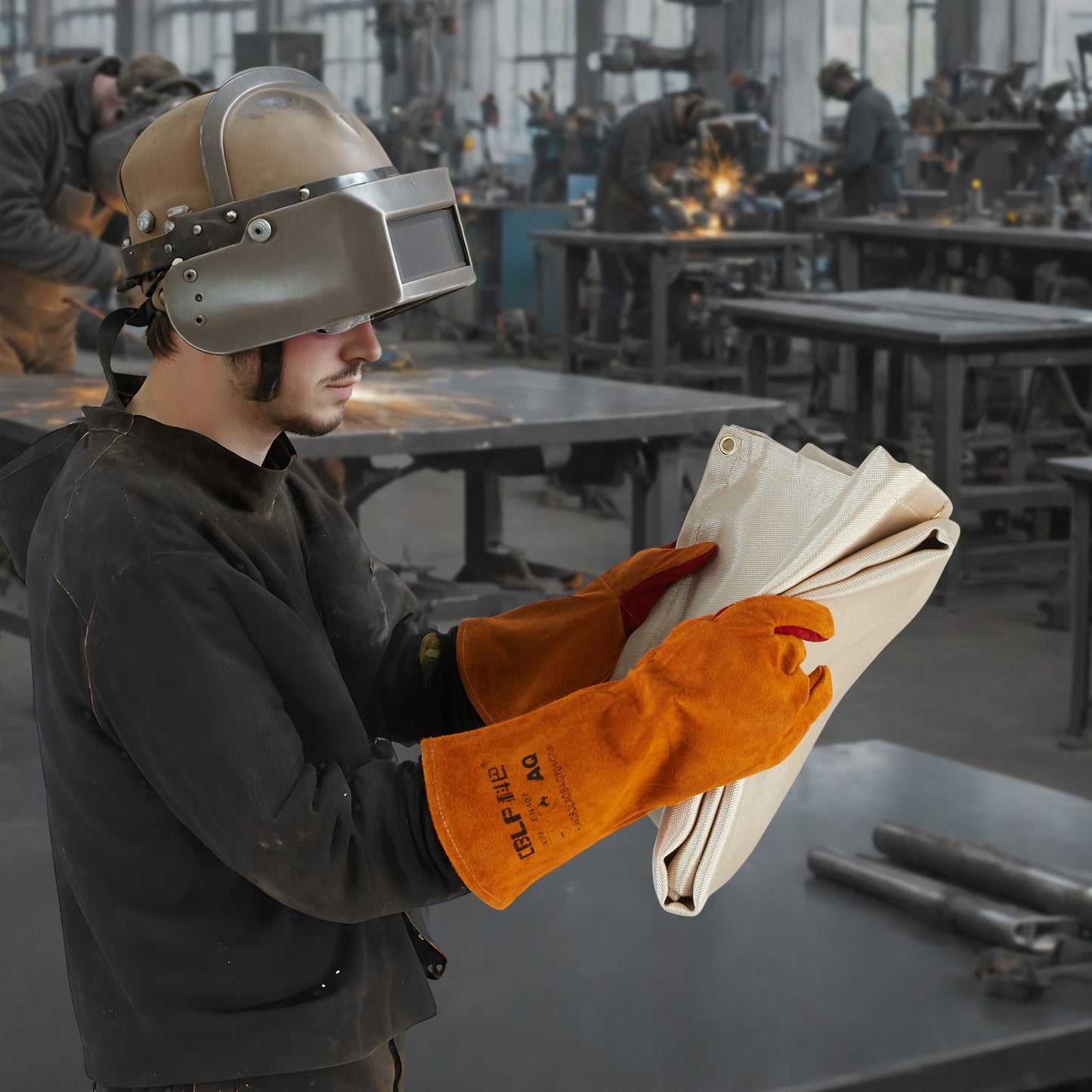 182.9 cm x 243.8 cm Welding Blankets Heat Treated Fiberglass Welding Mat Cover 2 Pack