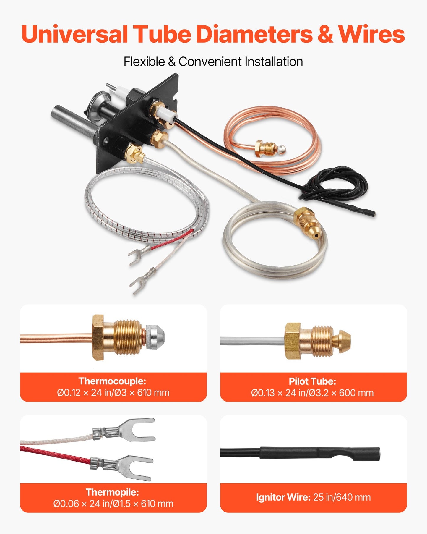 Gaszündflammen-Baugruppe, OE 69L17, 69L1701, 904405, J4117, 108084-02, Kamin-Gaszündflammen-Bausatz, Ersatz für Erdgaszündung, kompatibel mit Lennox-, Superior- und Astria-Modellen, Schwarz