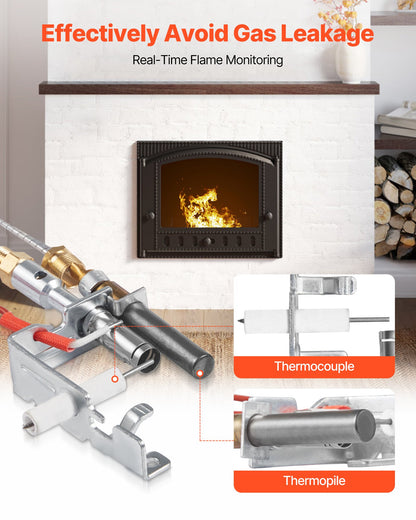 Gas Pilot Assembly, OE 14D0477, LPG8404, SRV14D0477 Fireplace Gas Pilot Assembly Kit, LPG Ignition Replacement, Compatible with Lexington Forge, Majestic, Martin, Monessen Models