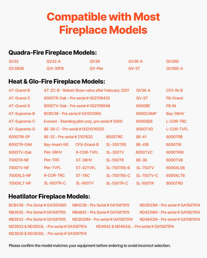 Gas Pilot Assembly, OE 485-510A,4021-736,2103-010 Fireplace Gas Pilot Assembly Kit, Natural Gas Ignition Replacement, Compatible with Quadra-Fire, Heat & Glo, Heatilator Models,Black