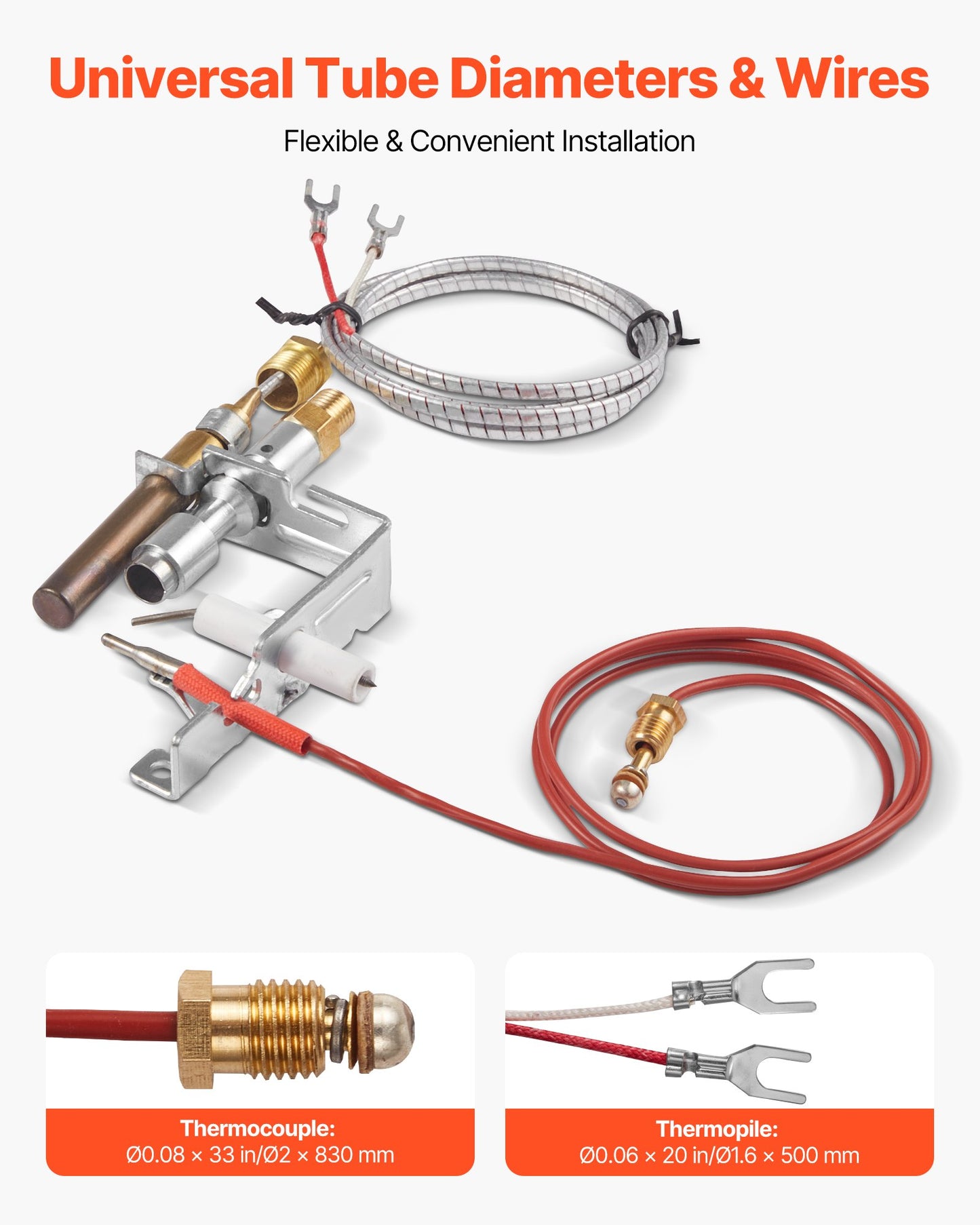 Gas Pilot Assembly, OE 103779-01, PP231, NG8218 Fireplace Natural Gas Ignition Replacement, Compatible with CIVF-25, CIVF-25CF, VFH-33M, VFH-33R, VFH-33T, VFHS-20R, VFSR-16, VFSR-18 Models