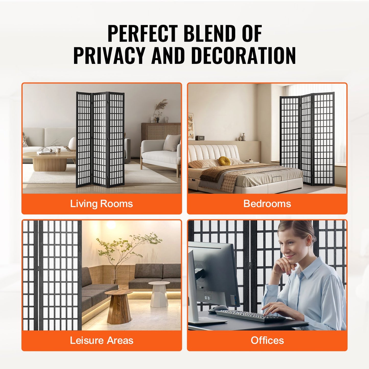Room Divider, 3 Panel Japanese Room Divider, Wood Folding Privacy Screen Indoor, Japanese Partition Dividers Portable Decoration Screens, for Room Separation Home Office Restaurant & Bedroom