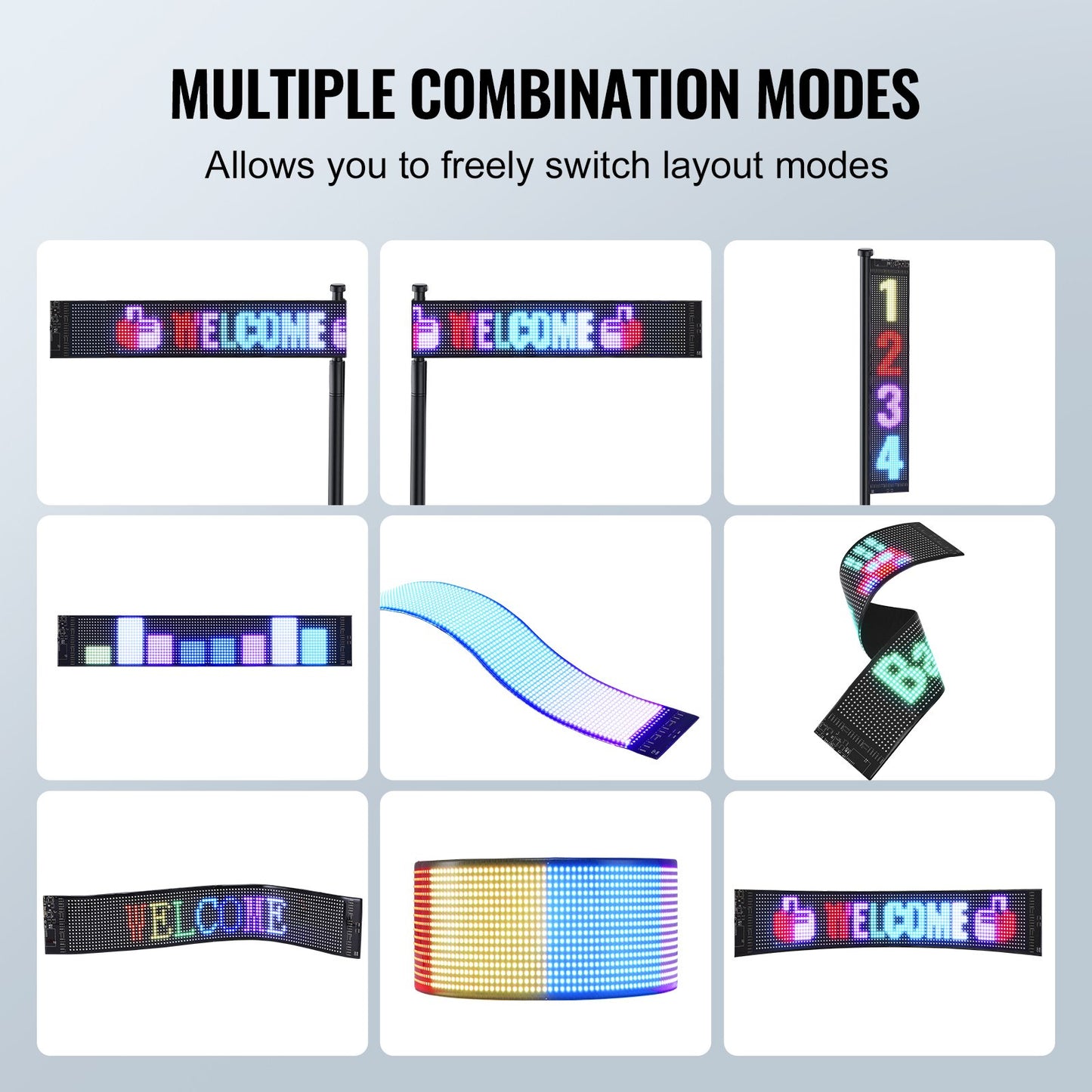 Programmable LED Sign, P6 Full Color LED Scrolling Panel, DIY Custom Text Animation Pattern Display Board, Bluetooth APP Control Message Shop Sign for Store Business Car Advertising, 68x12cm