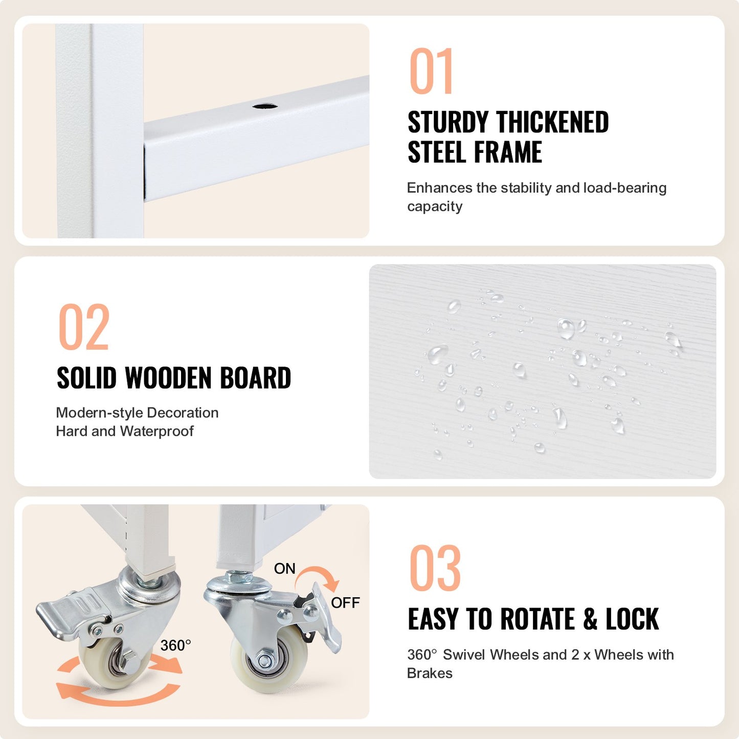 Heizpresstisch, 3-stufiger, fahrbarer Heizpressenständer, faltbarer Ständer für Transfermaschinen mit Rollen und Vinylrollenhalter, rollbare Metallwerkbank für Sublimationsmaschinen, Weiß