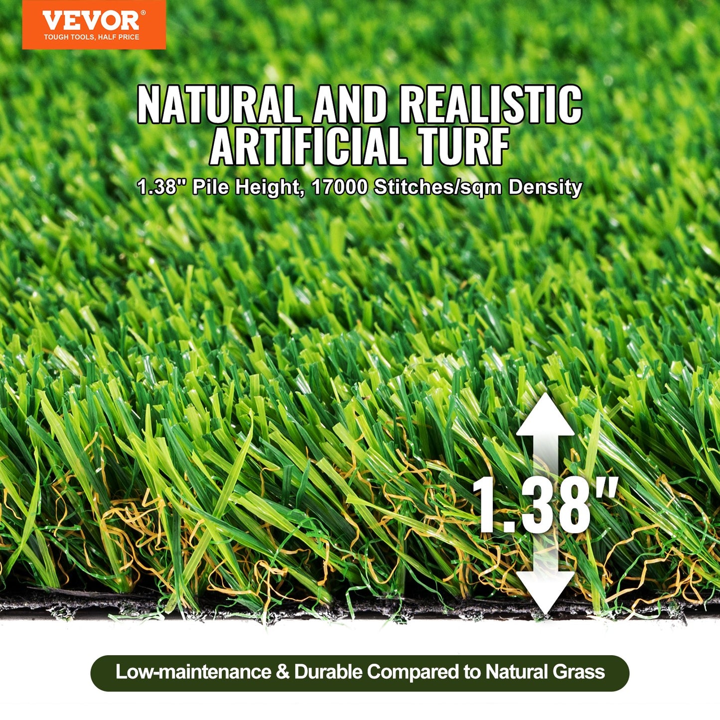 Artifical Grass, 0.9 x 1.5 m Rug Green Turf, 35mm Fake Door Mat Outdoor Patio Lawn Decoration, Easy to Clean with Drainage Holes, Perfect For Multi-Purpose Home Indoor Entryway Scraper Dog Mats