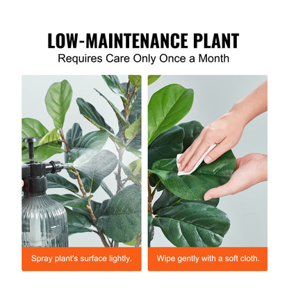 Artificial Fiddle Leaf Fig Tree, 5 FT, Secure PE Material & Anti-Tip Tilt Protection Low-Maintenance Faux Plant, Lifelike Green Fake Potted Tree for Home Office Warehouse Decor Indoor Outdoor