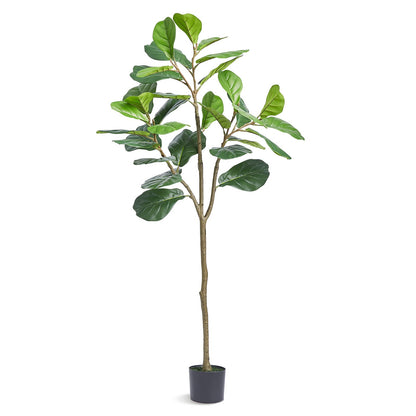 Artificial Fiddle Leaf Fig Tree, 5 FT, Secure PE Material & Anti-Tip Tilt Protection Low-Maintenance Faux Plant, Lifelike Green Fake Potted Tree for Home Office Warehouse Decor Indoor Outdoor