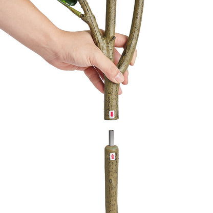 Artificial Fiddle Leaf Fig Tree, 5 FT, Secure PE Material & Anti-Tip Tilt Protection Low-Maintenance Faux Plant, Lifelike Green Fake Potted Tree for Home Office Warehouse Decor Indoor Outdoor