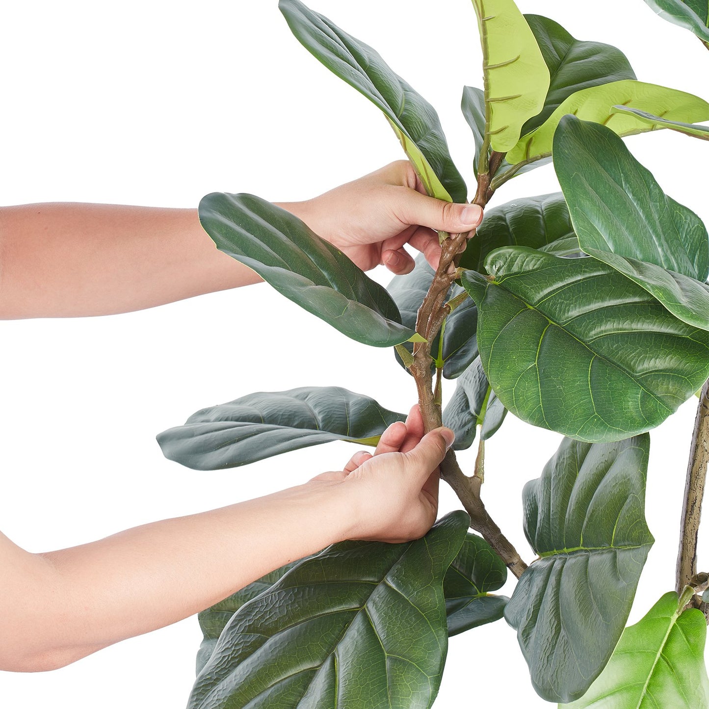 Artificial Fiddle Leaf Fig Tree, 5 FT, Secure PE Material & Anti-Tip Tilt Protection Low-Maintenance Faux Plant, Lifelike Green Fake Potted Tree for Home Office Warehouse Decor Indoor Outdoor