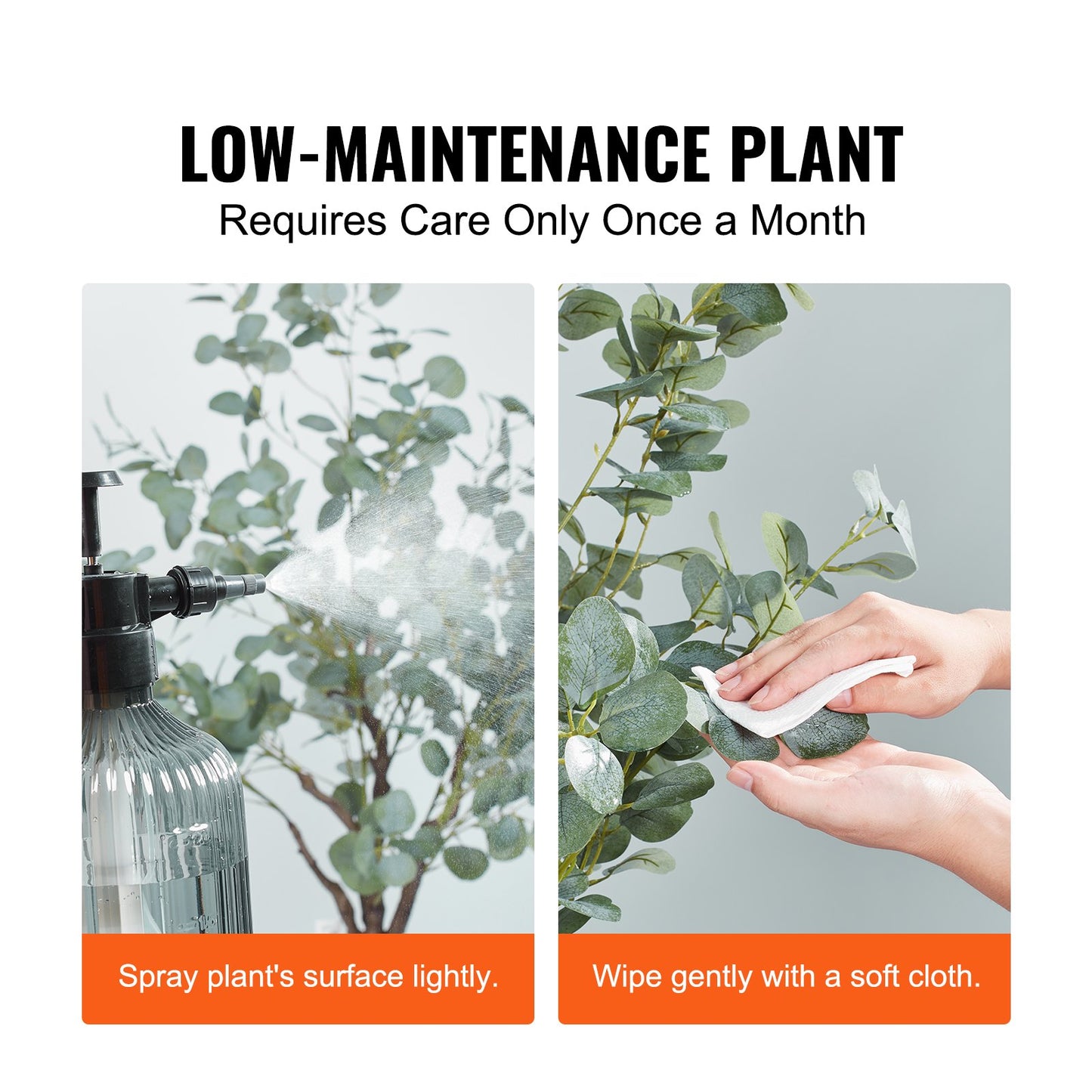 Artificial Eucalyptus Tree, 1.8 m Tall Faux Plant, Secure PE Material & Anti-Tip Tilt Protection Low-Maintenance Plant, Lifelike Green Fake Potted Tree for Home Office Decor Indoor Outdoor