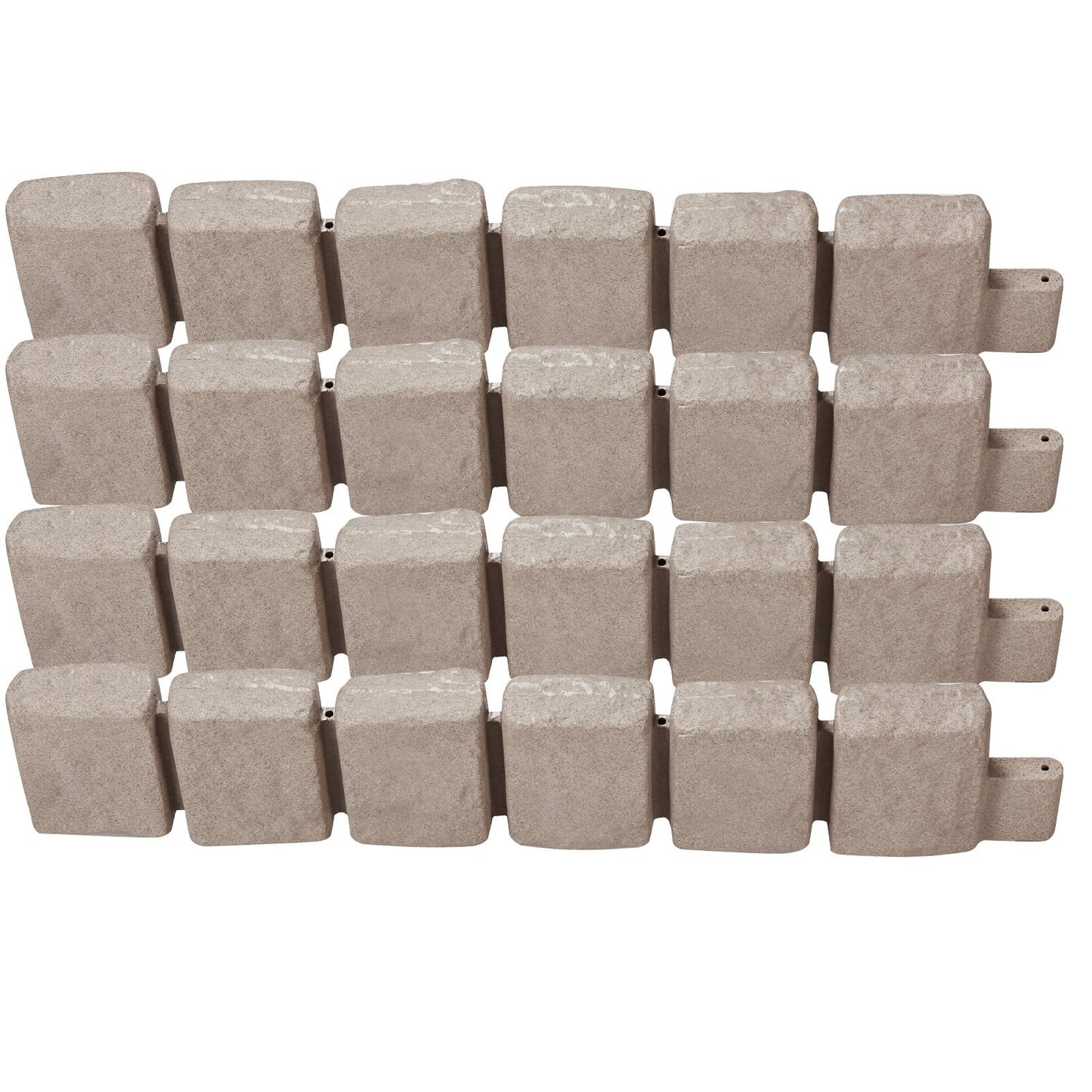 Faux Stone Landscape Edging, 47.2 x 9 in Realistic Lawn Edging, Flexible Brick-Sized Garden Edging Border with Anchoring Spikes, Fade-Resistant Yard Edging for Driveways Walkway Beige