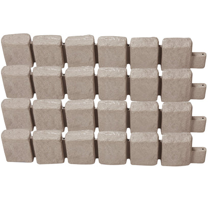 Faux Stone Landscape Edging, 47.2 x 9 in Realistic Lawn Edging, Flexible Brick-Sized Garden Edging Border with Anchoring Spikes, Fade-Resistant Yard Edging for Driveways Walkway Beige