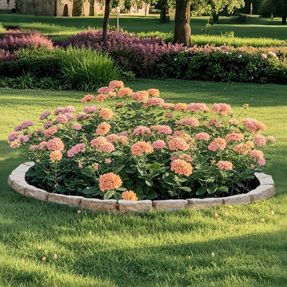 Faux Stone Landscape Edging, 46.4 x 2.2 in Realistic Lawn Edging, Flexible Brick-Sized Garden Edging Border with Anchoring Spikes, Fade-Resistant Yard Edging for Driveways Walkway Beige