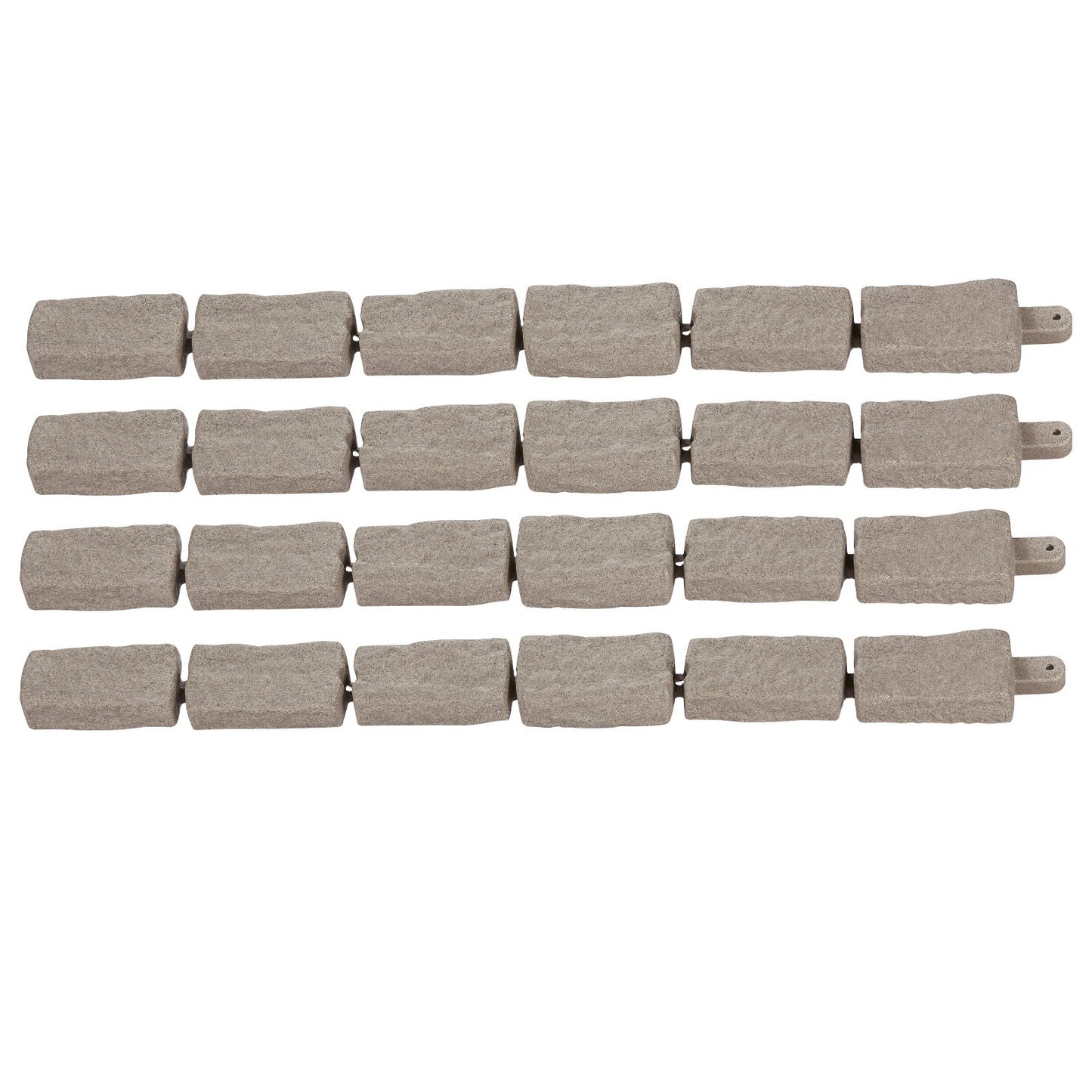 Faux Stone Landscape Edging, 46.4 x 2.2 in Realistic Lawn Edging, Flexible Brick-Sized Garden Edging Border with Anchoring Spikes, Fade-Resistant Yard Edging for Driveways Walkway Beige