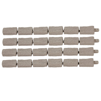 Faux Stone Landscape Edging, 46.4 x 2.2 in Realistic Lawn Edging, Flexible Brick-Sized Garden Edging Border with Anchoring Spikes, Fade-Resistant Yard Edging for Driveways Walkway Beige