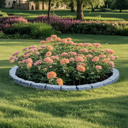 Faux Stone Landscape Edging, 46.4 x 2.2 in Realistic Lawn Edging, Flexible Brick-Sized Garden Edging Border with Anchoring Spikes, Fade-Resistant Yard Edging for Driveways Walkway Grey