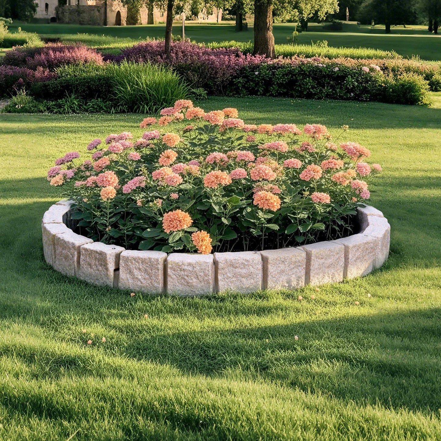 Faux Stone Landscape Edging 46.8 x 3.9 in Realistic Lawn Edging, Flexible Brick-Sized Garden Edging Border with Anchoring Spikes, Fade-Resistant Yard Edging for Driveways Walkway Beige