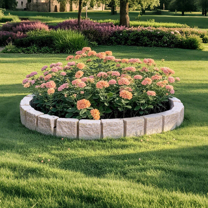 Faux Stone Landscape Edging 46.8 x 3.9 in Realistic Lawn Edging, Flexible Brick-Sized Garden Edging Border with Anchoring Spikes, Fade-Resistant Yard Edging for Driveways Walkway Beige