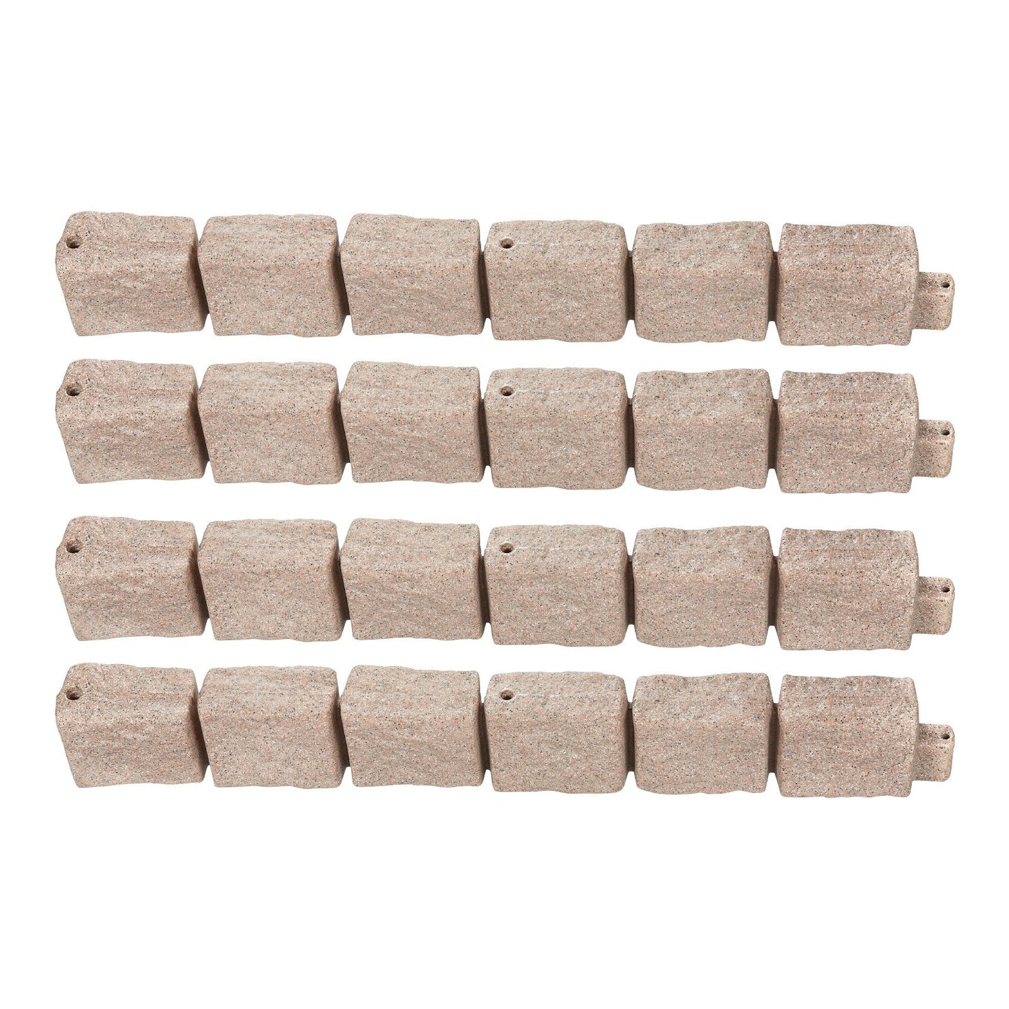 Faux Stone Landscape Edging 46.8 x 3.9 in Realistic Lawn Edging, Flexible Brick-Sized Garden Edging Border with Anchoring Spikes, Fade-Resistant Yard Edging for Driveways Walkway Beige