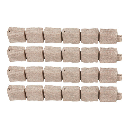 Faux Stone Landscape Edging 46.8 x 3.9 in Realistic Lawn Edging, Flexible Brick-Sized Garden Edging Border with Anchoring Spikes, Fade-Resistant Yard Edging for Driveways Walkway Beige