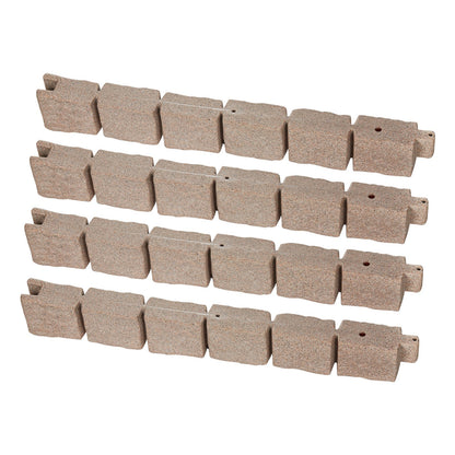 Faux Stone Landscape Edging 46.8 x 3.9 in Realistic Lawn Edging, Flexible Brick-Sized Garden Edging Border with Anchoring Spikes, Fade-Resistant Yard Edging for Driveways Walkway Beige