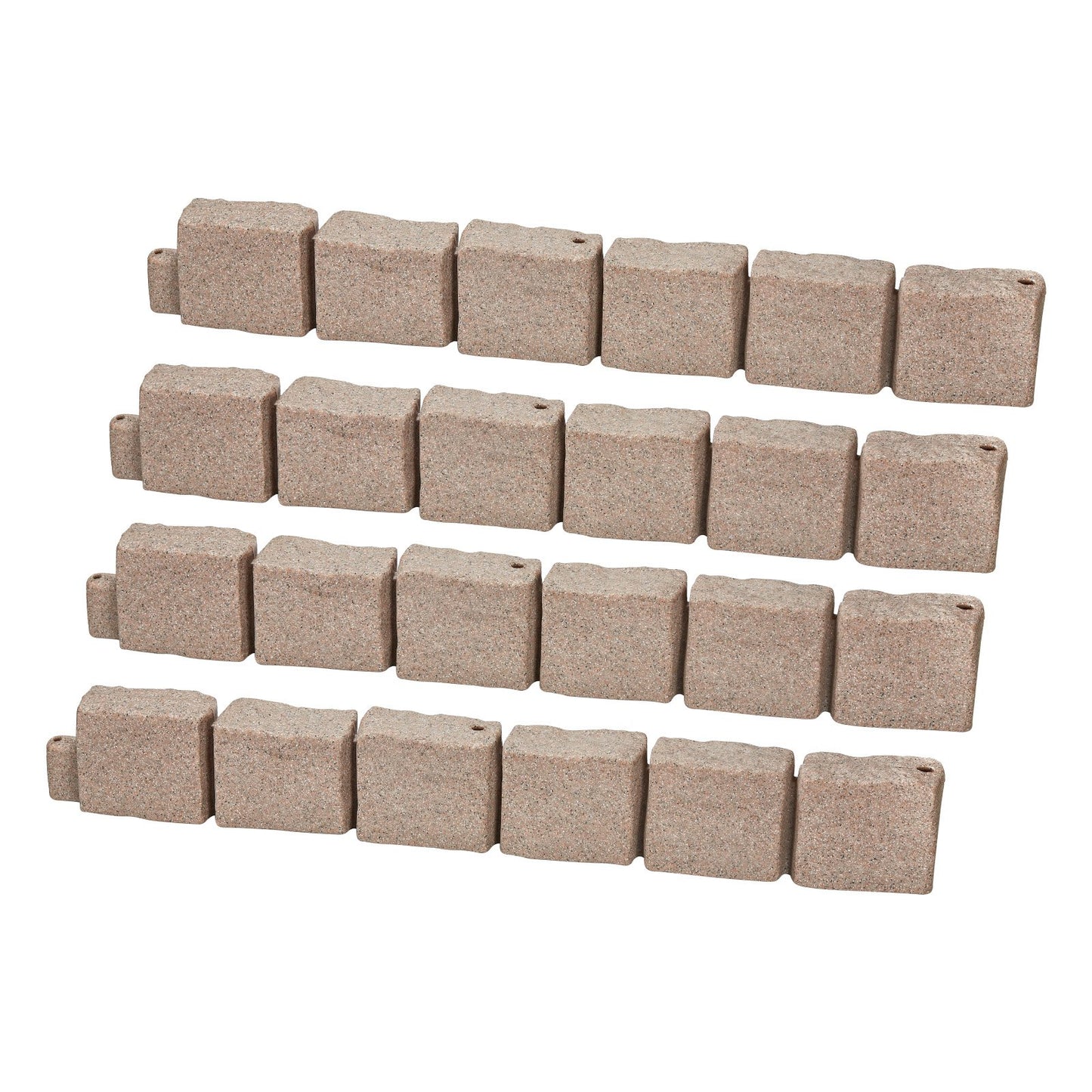 Faux Stone Landscape Edging 46.8 x 3.9 in Realistic Lawn Edging, Flexible Brick-Sized Garden Edging Border with Anchoring Spikes, Fade-Resistant Yard Edging for Driveways Walkway Beige