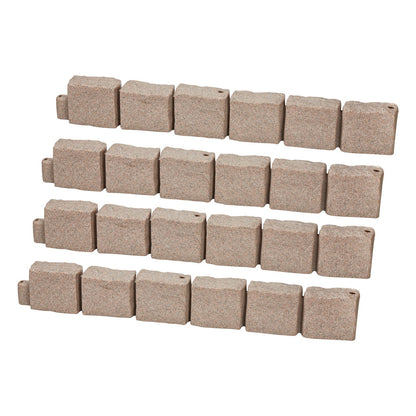 Faux Stone Landscape Edging 46.8 x 3.9 in Realistic Lawn Edging, Flexible Brick-Sized Garden Edging Border with Anchoring Spikes, Fade-Resistant Yard Edging for Driveways Walkway Beige
