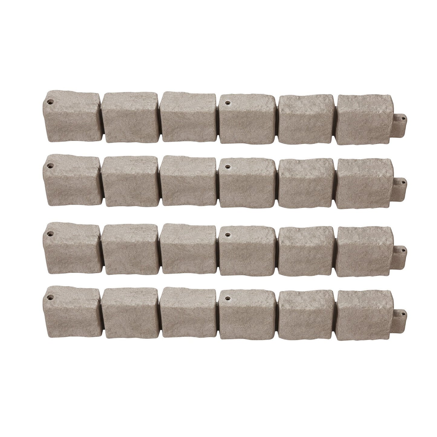 Faux Stone Landscape Edging, 46.8 x 3.9 in Realistic Lawn Edging, Flexible Brick-Sized Garden Edging Border with Anchoring Spikes, Fade-Resistant Yard Edging for Driveways Walkway Brown