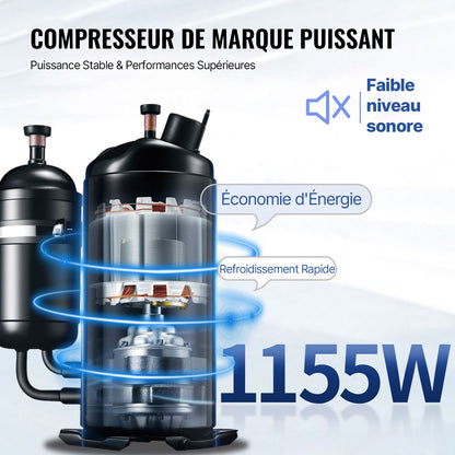 Gewerbliche Eismaschine, 22–30 l/h Leistung, 2350 W, Tischgerät mit Softeis, 2 x 6-l-Behälter, 2-l-Zylinder, LCD-Panel, Füllstandsanzeige, Alarm bei Füllstandsmangel, Frozen-Yogurt-Maschine für Restaurants, Snackbars, Silber