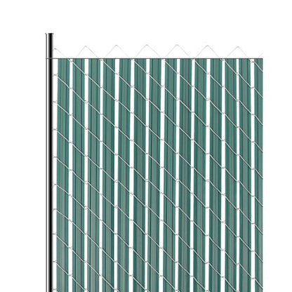 Bottom Locking Privacy Slats, Double-Wall Vertical Bottom-Locking Slats with Wings for Chain-Link Fence, High-Density HDPE Chain Link Slats Ideally Fit 4' High Fence for Garden and Farm(Green)