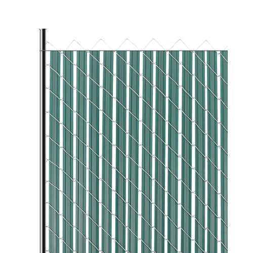 Bottom Locking Privacy Slats, Double-Wall Vertical Bottom-Locking Slats with Wings for Chain-Link Fence, High-Density HDPE Chain Link Slats Ideally Fit 4' High Fence for Garden and Farm(Green)