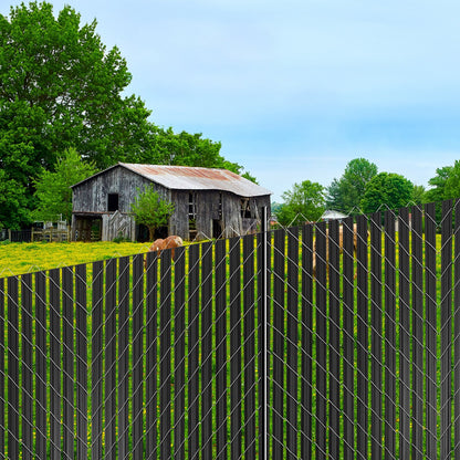 Bottom Locking Privacy Slats, Double-Wall Vertical Bottom-Locking Slats with Wings for Chain-Link Fence, High-Density HDPE Chain Link Slats Ideally Fit 8' High Fence for Garden and Farm(Black)