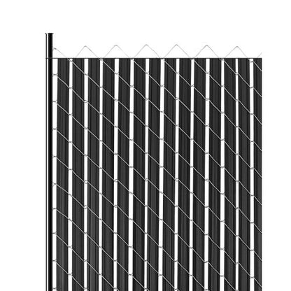 Bottom Locking Privacy Slats, Double-Wall Vertical Bottom-Locking Slats with Wings for Chain-Link Fence, High-Density HDPE Chain Link Slats Ideally Fit 6' High Fence for Garden and Farm(Black)