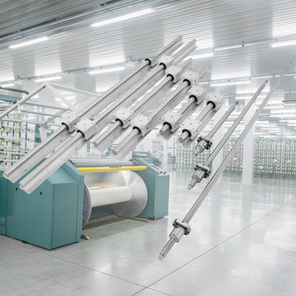 SBR20 Linearführungssatz + 3 Kugelgewindetriebe RM1605-350/650/1050 mm CNC-Set Stütz-Linearführungsschiene + BK/BF12 mit BK/BF 12 CNC-Kit