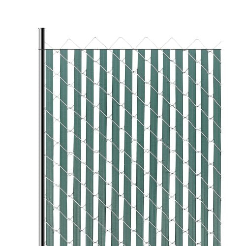 Bottom Locking Privacy Slats, Double-Wall Vertical Bottom-Locking Slats for Chain-Link Fence, High-Density HDPE Chain Link Slats Ideally Fit 4' High Fence for Garden, Farm, Sports Field(Green)