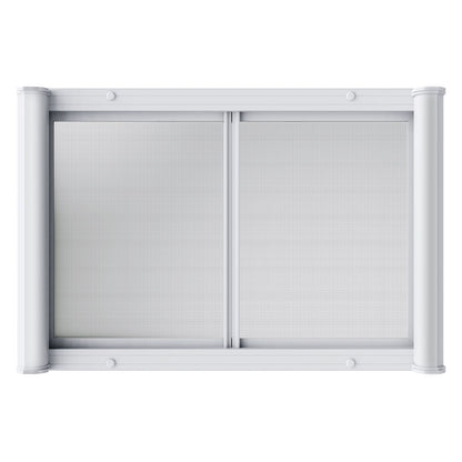 Verkaufsfenster für Imbisswagen, 91 x 61 cm großes Servicefenster aus Aluminiumlegierung, bis zu 85 Grad zu öffnendes Fenster mit 2 Schiebefenstern, Markisentür und Schlepphaken, für Imbisswagenanhänger