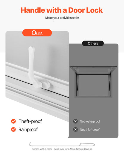 Verkaufsfenster 135x84 cm, Servicefenster aus Aluminiumlegierung für Imbisswagen, bis zu 85 Grad schwenkbares Standfenster mit 4 Schiebefenstern, Markisentür und Schlepphaken, für Verkaufsanhänger