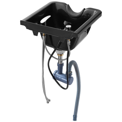 Shampoo Bowl Black ABS Plastic Salon and Spa Hair Sink Beauty